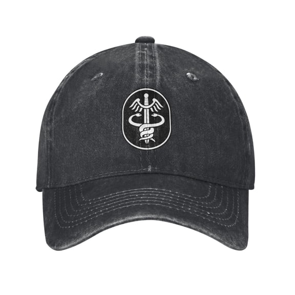 United States Army Medical Command Unisex Adult Washed Denim Cotton Sport Outdoor Baseball Cap Adjustable Cowboy Baseball Hat