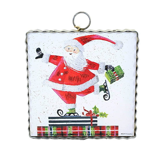 Christmas Skating Santa Mini Gallery Wood Roxanne Spradlin C22085