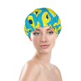 thumbnail image 2 of Cute Avocado Blue Shower Cap, Reusable Bath Hair Hat for all Hair Lengths Hair Cover with Elastic Band Double Waterproof Layers Bathing Hat, 2 of 5