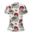 thumbnail image 3 of Uemuo Rabbit And Hedgehog Drawing Women's Deep V-Neck Low Cut Tops - Casual Loose Fit with Stainless Steel Loop, Soft, Breathable, Perfect for Office, Travel, and Daily Wear-Medium, 3 of 5