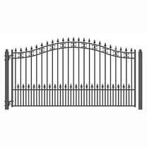 ALEKO Garden St. Louis Style 12 feet Steel Single Swing Black Driveway Gate