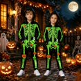 thumbnail image 2 of Gunia Halloween Kids Boys Girls Cosplay Skeleton Onesie Romper Role Play Jumpsuit Zip Up Toddler Casual Playsuit Outfits Black 9-10 Years, 2 of 6