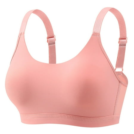 Hamky Bras for Women Bralettes for Women Women s New Plus Size No Underwire Top Bra Thin Breathable Big Breasts To Show Small Beauty Back Four Bra Plus Size Bra Wireless Bras Pink C