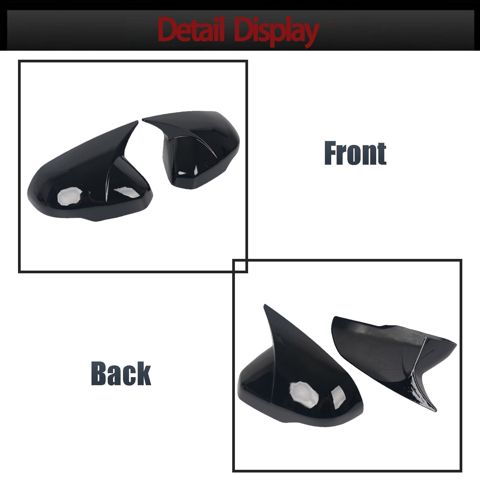 Bull Horn Rear View Mirror Cover Caps For Honda CRV 2017-2023, ABS Side Door Wing Mirror Cap Covers Protect Decorate Exterior Car Accessories-black