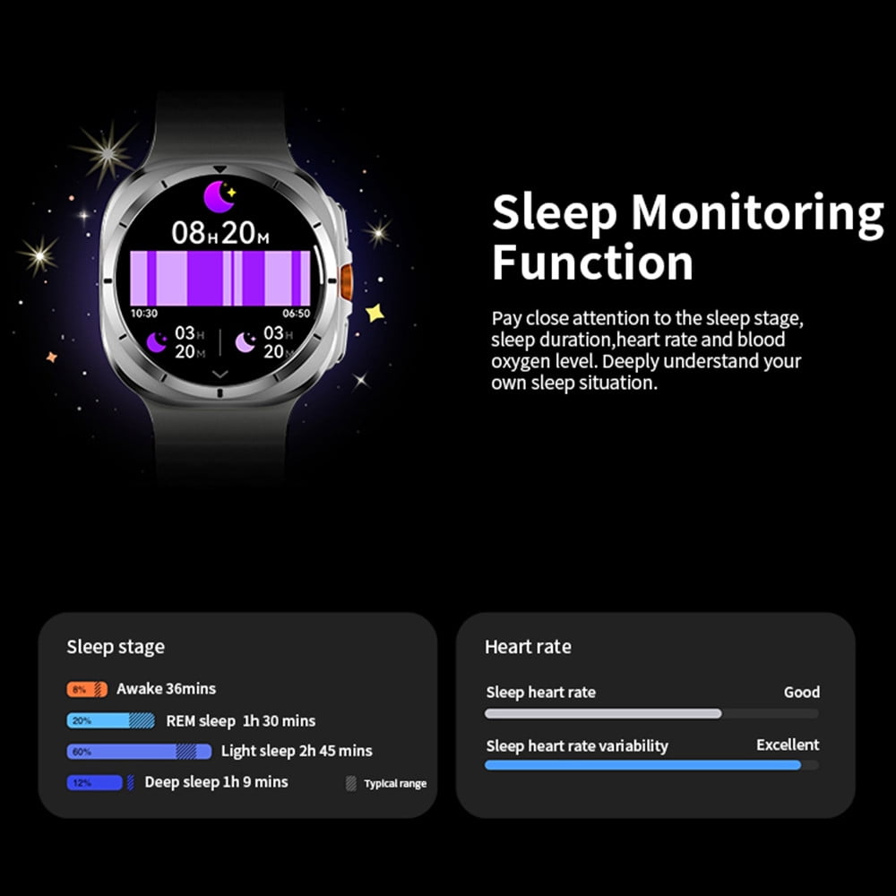 E EYAFA JS Watch7 Ultra Smart Watch, 1.43-Inch AMOLED Screen, Men and Women