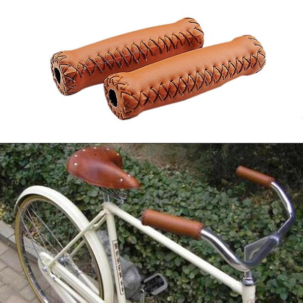 Empuñaduras de bicicleta Vintage para ciclismo, plegables, plegables, Retro, para ciclismo, de cuero