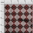 thumbnail image 1 of oneOone Cotton Flex Maroon Fabric Argyle Check Sewing Material Print Fabric By The Yard 40 Inches Wide, 1 of 4