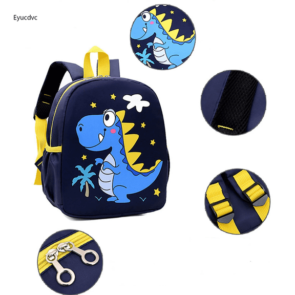 Eyucdvc 11 Inch Mini Travel Backpack, Cool Cute Cartoon Dinosaur Pattern Casual Daypack, Blue Lightweight Outdoor Portable Knapsack