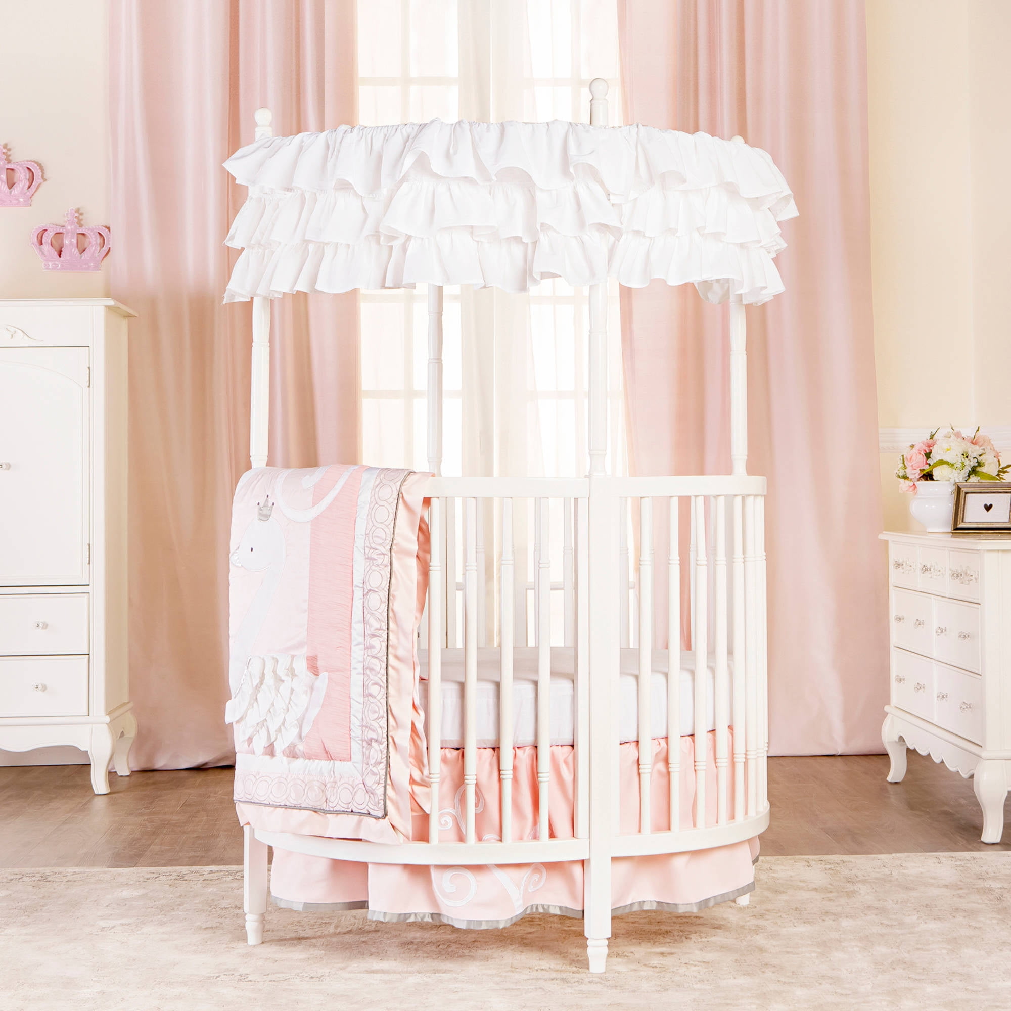 circle crib with canopy