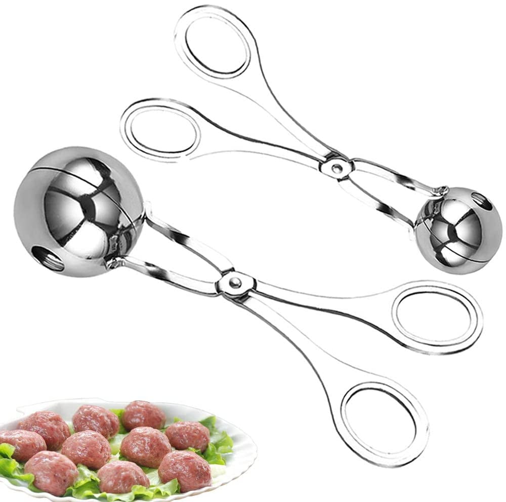2PCS Meat Baller Maker Stainless Steel Meatball Scoop Ball Maker None-Stick  Meatball with Detachable Anti-Slip Handles Meat Ball Maker,Mold Cake Pop,Cookie  Dough Scoop for Kitchen Cooking(1.38) - Yahoo Shopping
