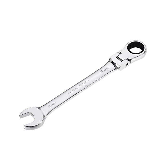 Llave de combinación de cabeza flexible Uxcell de 8 mm con 72 dientes y extremo de caja, acero CR-V
