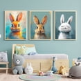 thumbnail image 3 of Modern Cute Cartoon Stuffed Rabbit Portrait Animal Posters Prints Canvas Painting Wall Art HD Picture For Living Room Home Decor50 x 70 cm, frameless,SKU-05, 3 of 7