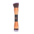 thumbnail image 1 of 1 brocha de maquillaje portátil de doble punta para mujer, brocha para polvos sueltos y rubor, color oro rosa, 1 of 5