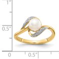 thumbnail image 3 of Finest Gold 14K Yellow Gold Diamond & Freshwater Cultured Pearl Ring - Size 7, 3 of 5