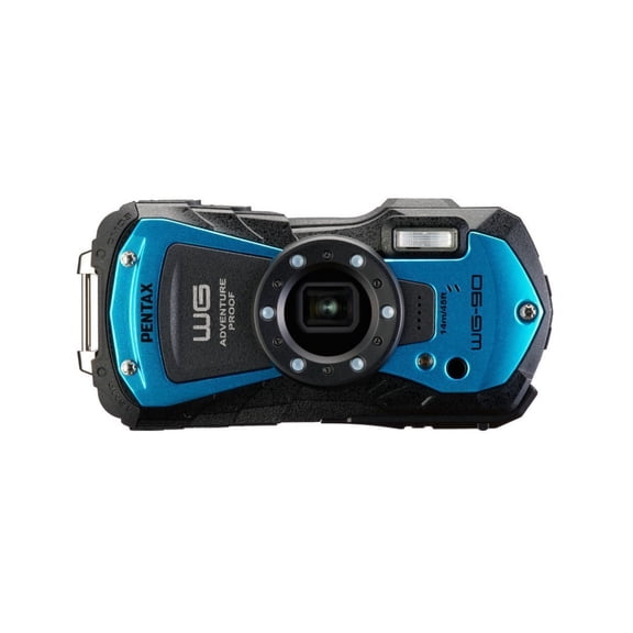 Restored Ricoh Imaging Pentax WG-90 16MP Adventure Proof Compact Camera (Blue)