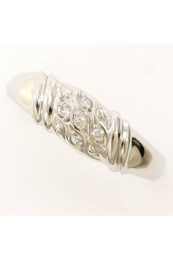 Pre-Owned PT850 Platinum Ring, 1 Diamond (0.05 carat), Total Weight Approx. 2.8g, Used Jewelry,...