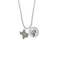 thumbnail image 2 of Delight Jewelry Stainless Steel Custom Engraved Texas - Silvertone Script Initial Disc - P - Charm Necklace, 20"+3", 2 of 4
