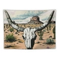 thumbnail image 5 of Autua Cow Skull Cactus Desert Tapestry Wall Hanging Unique Style Graphic Art for Home Decor Living Room Bedroom Apartment Farmhouse Dorm - 4 Sizes Available 60x50inch, 5 of 6