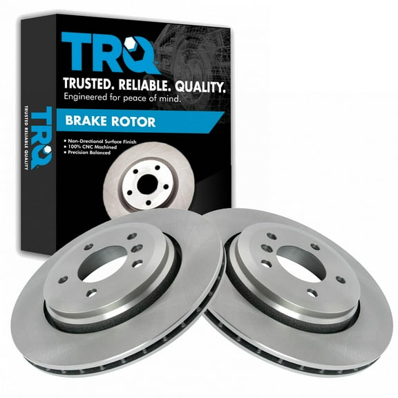 TRQ Rear Brake Rotors Set Vented Fits Select 2001-2006 BMW 330Ci 2001-2005 330i 330xi