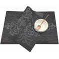 thumbnail image 3 of Luxury Black Placemats Set of 6 Crossweave Woven Vinyl Placemat for Dining Table Heat Resistant Non-Slip Kitchen Table Mats Easy to Clean, 3 of 4