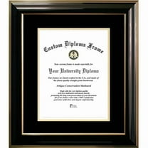 Campus Images CMBS0011014 10 x 14 in. Classic Certificate Frame with Black & Gold Mats, Black