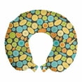 thumbnail image 1 of Colorful Travel Pillow Neck Rest, Funny Geometric Buttons in Heart Ellipse Square Circle Shapes Sewing Hobby, Memory Foam Traveling Accessory Airplane and Car, 12", Grey Multicolor, by Ambesonne, 1 of 2