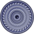 thumbnail image 1 of Ahgly Tapis Rond Lavable en Machine Intérieur Transitionnel Bleu Ange, 6 Pieds Rond, 1 of 7
