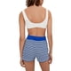 thumbnail image 4 of VISgogo Pantalones cortos de punto casuales para mujer, pantalones a rayas de color de contraste de talle alto (negro, azul) VISgogo  moda, 4 of 5