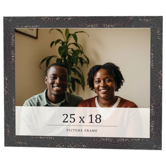 25x18 Frame Black Solid Wood Picture Frame Width 1.125 Inches | Interior Frame Depth 0.5 Inches |