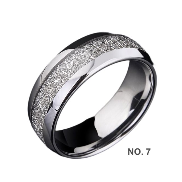 Stainless Steel Ring Jewelry Delicate Rings Dressing Up Decorative Accessory for Wedding Engagement Party Daily Working Silver Size 7