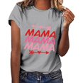 thumbnail image 2 of Top casual de manga corta con cuello redondo y estampado de letras en color sólido para el día de la madre de primavera y verano para mujer OAVQHLG3B Store  lin121212, 2 of 5