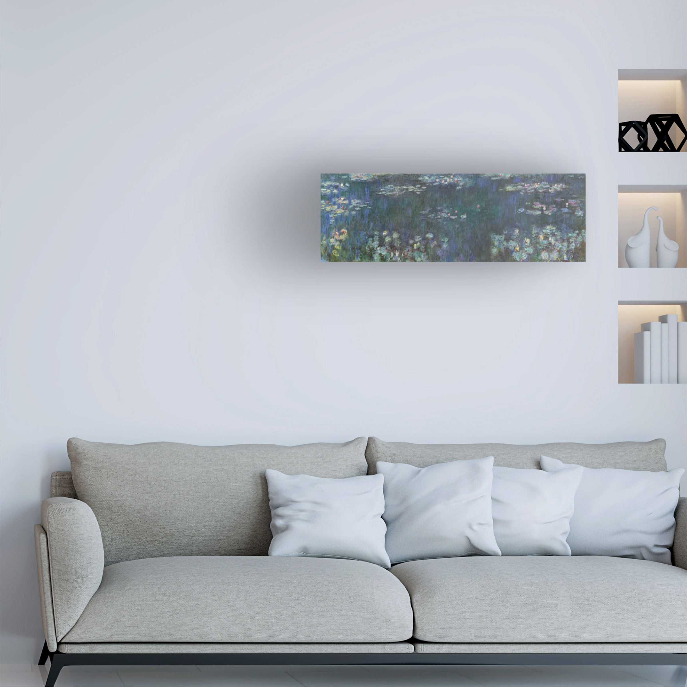 Monet 'The Water Lillies Green Reflections' Canvas Art