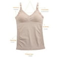 thumbnail image 5 of Maternity Nursing Tank Tops for Breastfeeding, Women's Nursing Camisoles with Built in Bra, Pregnancy Sleep Bra 1-Pack Beige L, 5 of 11