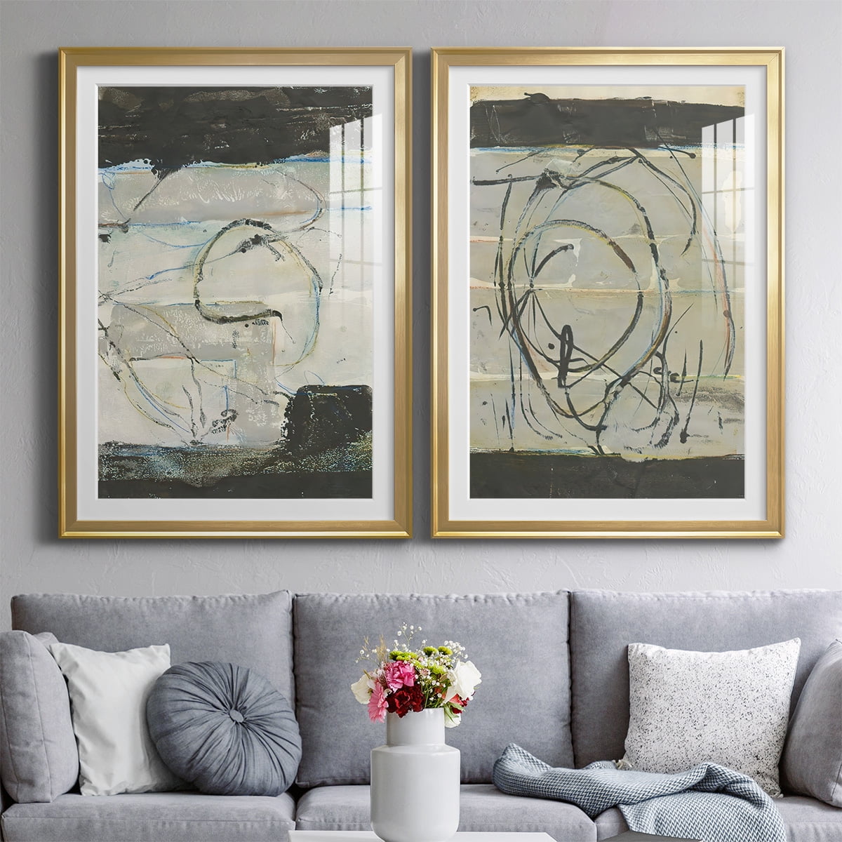 Wexford Home Continuing Energy I Premium Framed Print, 26.5" x 36.5" - Ready to Hang, Gold (Set of 2)