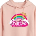 thumbnail image 3 of Barbie the Movie - Barbie Logo Rainbow - Juniors Cropped Pullover Hoodie, 3 of 5