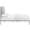 thumbnail image 4 of Platform Bed Frame, Queen Size, Grey Gray, Metal, Industrial Bedroom, Modern Contemporary HB35057, 4 of 7