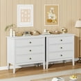 thumbnail image 6 of Large 3 Drawer Dresser, Fluted Wood Drawers for Bedroom, Modern Painted 30 Inch Wide Nightstand for Bedroom, Living Room, Hallway, Entryway，White, 6 of 7