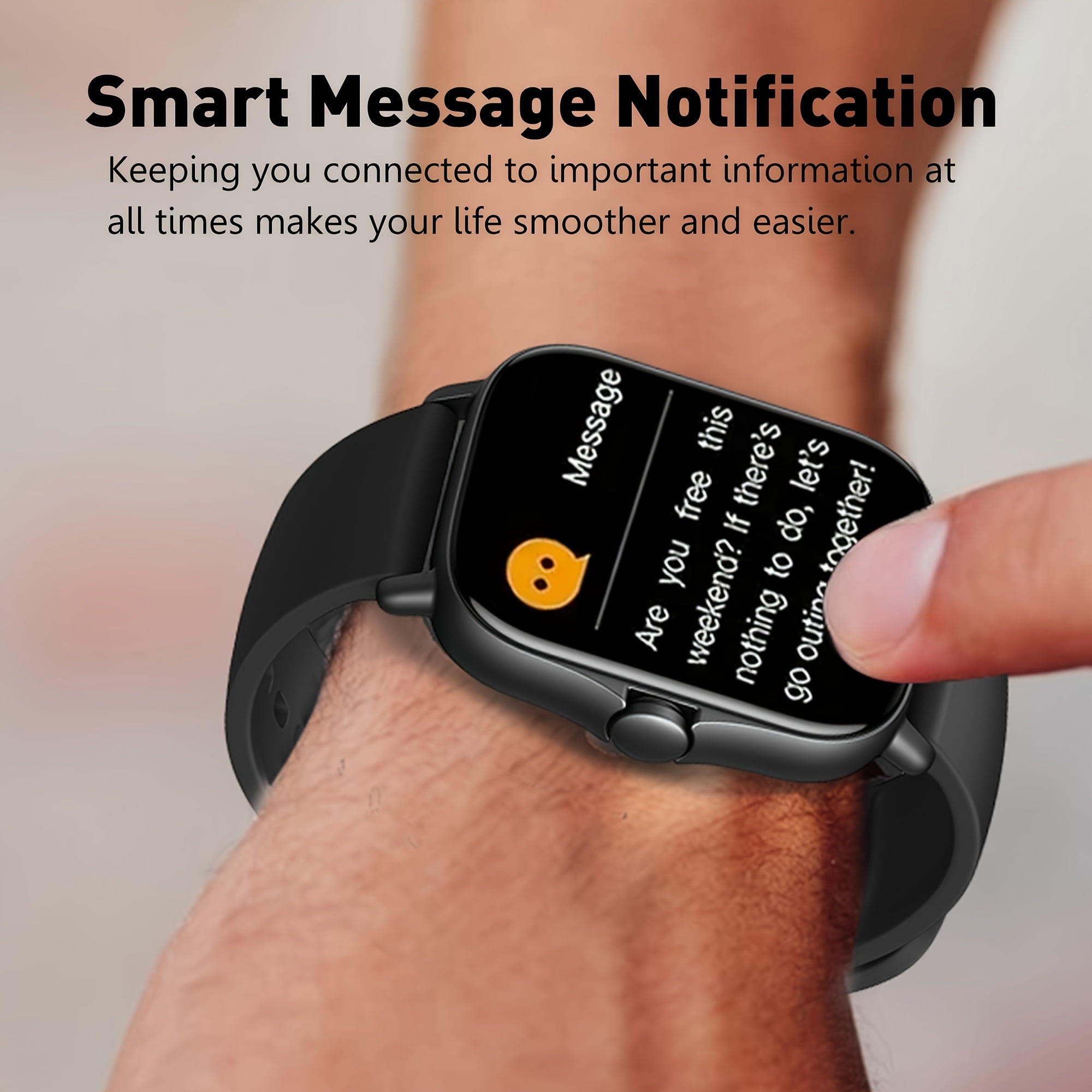 1.83" HD Touch Smartwatch: Call, Track Steps, Sports Modes, Alloy Case, iPhone/Android Compatible, Valentine's Gift