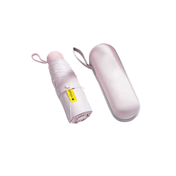 Billuyoard Paraguas portátil 2 en 1, impermeable, a prueba de lluvia, parasol plegable, bolsillo para lluvia y sol, protector solar a prueba de viento, Paraguas de lluvia Rosa claro Billuyoard HA067363-01