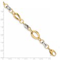 thumbnail image 2 of Beautiful 14k Two-tone Polished Fancy Link Bracelet, 2 of 2