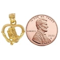 thumbnail image 2 of 14k Yellow Gold Heart with Rose Pendant, 2 of 4
