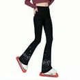 thumbnail image 4 of LIUHUO Girls Ice Figure Skating Pants Black Skate Pants for Practice Performance Quality Rhinestones, 4 of 7