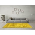 thumbnail image 3 of Ahgly Company Machine Washable Indoor Square Persian Yellow Traditional Area Rugs, 4' Square, 3 of 4