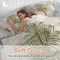 thumbnail image 4 of 3 Piece Vintage Palm Trees Duvet Cover Set Twin Size,Microfiber Comforter/Quilt Cover with Corner Ties and 2 Pillowcases,Summer Tropical Botanical Beige Burlap All Season Bedding with Zipper Closure, 4 of 8