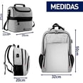 thumbnail image 5 of Mochila Antirrobo con Candado y Puerto USB con Lonchera Portátil de Dos Pisos con Aislamiento Térmico Bluelander, Gris, 5 of 5