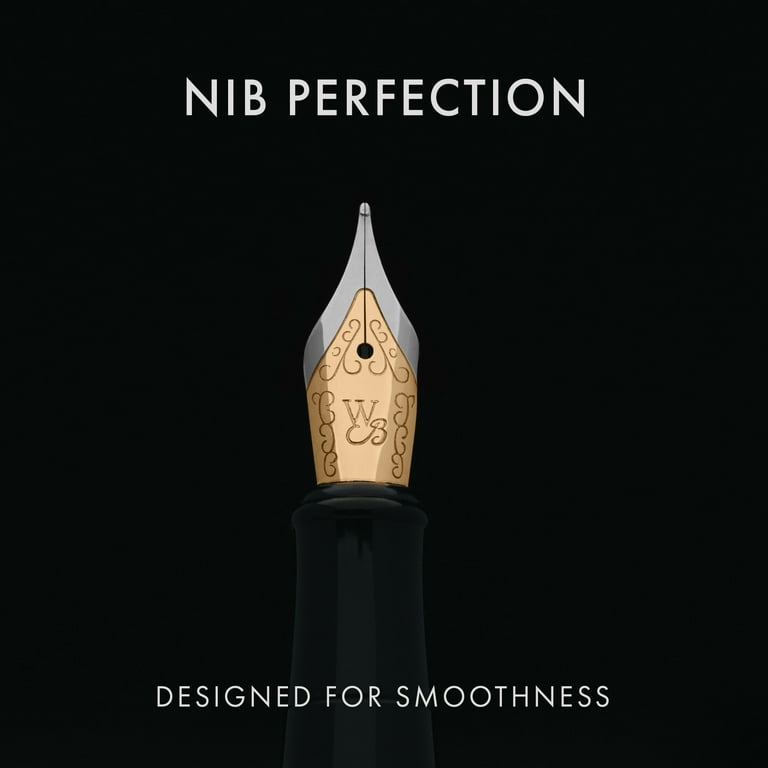 Wordsworth & Black Silver Gold Fountain Pen, Medium Nib