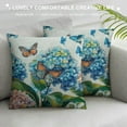 thumbnail image 3 of Creowell Farm Outdoor Pillow Covers,Blue Hydrangea Flower Butterfly Decorative Waterproof Throw Pillow Case Watercolor Floral Vintage Soft Cozy Cushion Pillowcases 20x20in, 3 of 5