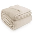 thumbnail image 3 of Regal Living Ultra Soft Plush Fleece Blanket, Double-Sided Cozy Warm Queen, Beige, 92" x 90", 3 of 9