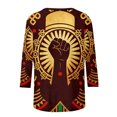 thumbnail image 3 of Pounoo Freedom Graphic Shirts for Women Summer Vintage 3/4 Sleeve Crew Neck Tops Casual Pride Celebrating Holiday Month Shirt Gift, 3 of 9
