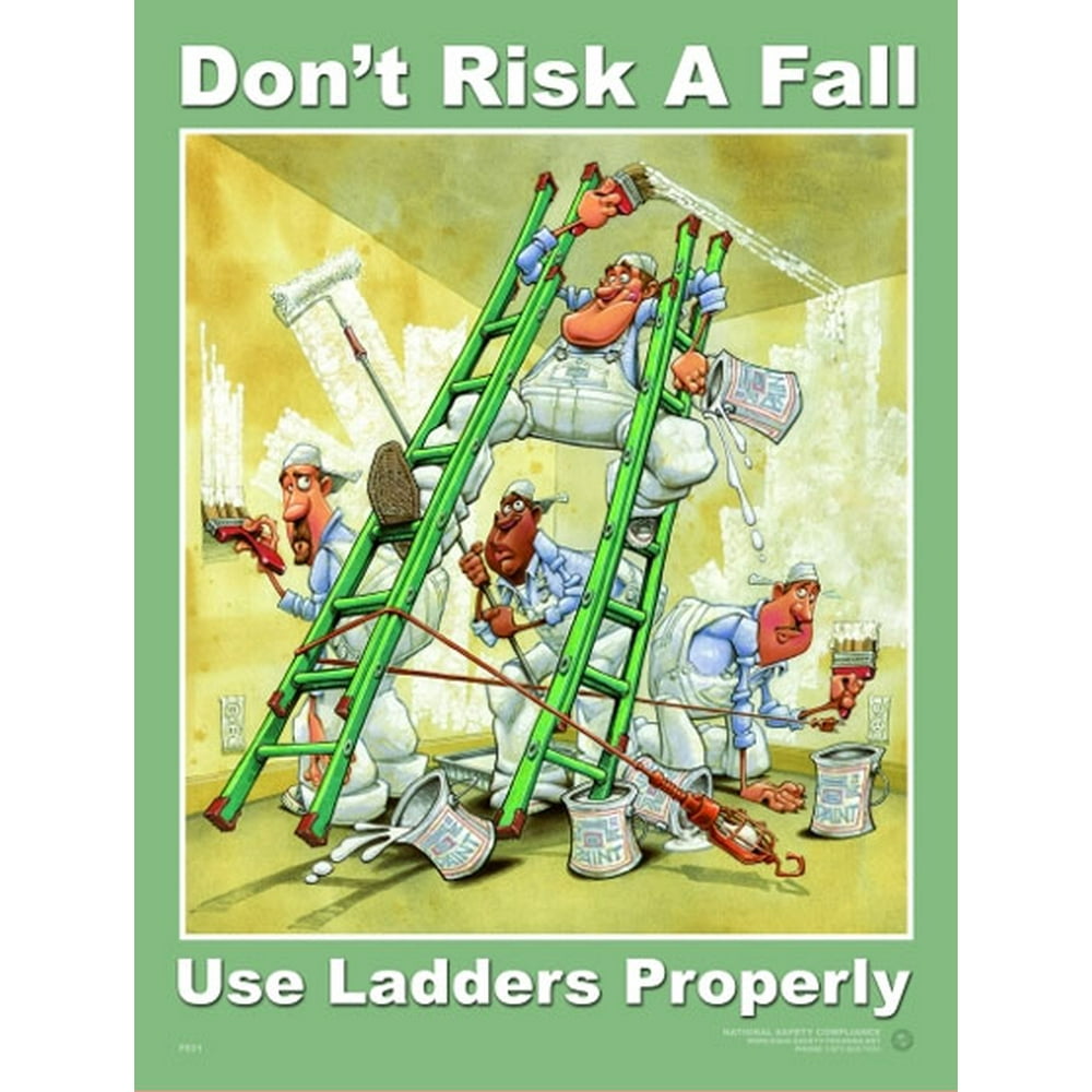 Ladder Safety Poster (18 x 24 inches) Laminated